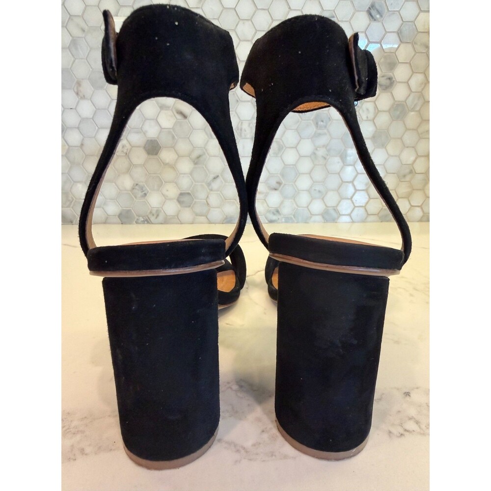 Madewell Womens Rosalie Black Suede Block Heel Ankle Strap Sandal Size 10 - Picture 8 of 11